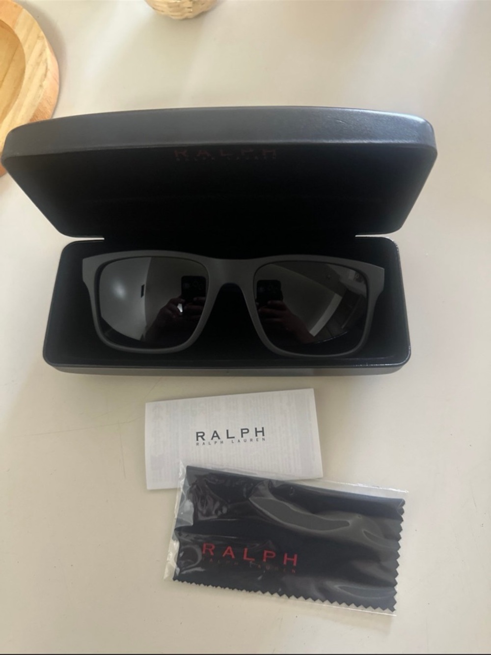 Ralph Lauren Matte Black Sunglasses with Black Case